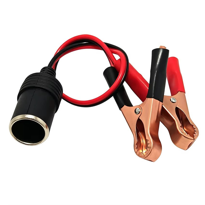 12V Car Battery Clip to Cigarette Lighter Socket High Power Pure Copper Adapter For Automotive Use 30cm 50A Clamp