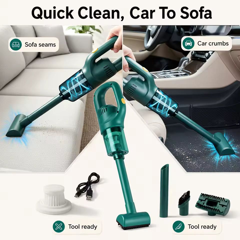 Cordless Handheld Vacuum Cleaner – Powerful Suction for Home and Car