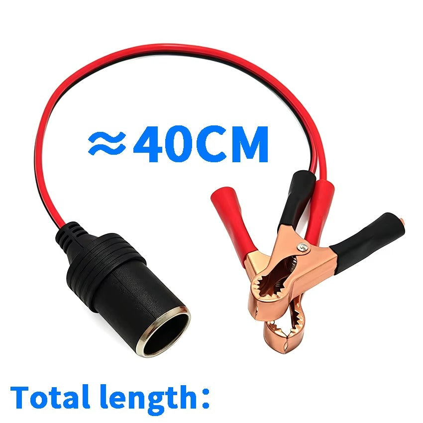 12V Car Battery Clip to Cigarette Lighter Socket High Power Pure Copper Adapter For Automotive Use 30cm 50A Clamp